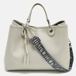 Pre Owned Emporio Armani Grey Faux Leather Large MyEA Tote
