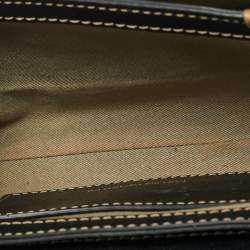 Pre Owned Emporio Armani Black Leather Stud Flap Top Handle Bag