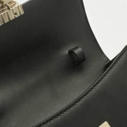 Pre Owned Emporio Armani Black/Red Faux Leather Flap Top Handle Bag