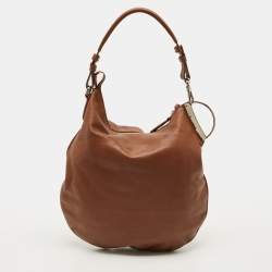 مملوكة مسبقًا حقيبة هوبو شعار امبريو ارماني جلد بني