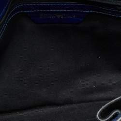 Pre Owned حقيبة كلتش أمبوريو أرماني جلد نقش تمساح أزرق مع سلسلة