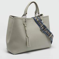 مملوكة مسبقًا حقيبة تسوق متوسطة جلد صناعي رمادي إمبوريو أرماني ماي إي أي