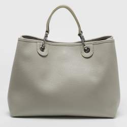 مملوكة مسبقًا حقيبة تسوق متوسطة جلد صناعي رمادي إمبوريو أرماني ماي إي أي