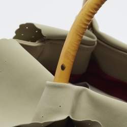 مملوكة مسبقًا Emporio Armani Scalloped Applique Beige Nylon Tote