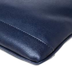 Pre Owned Emporio Armani Blue Leather Crossbody Bag