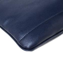 Pre Owned Emporio Armani Blue Leather Crossbody Bag