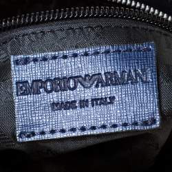 Pre Owned Emporio Armani Blue Leather Crossbody Bag