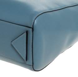 Emporio Armani Light Blue Leather Shopper Tote