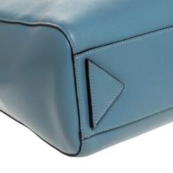 Emporio Armani Light Blue Leather Shopper Tote
