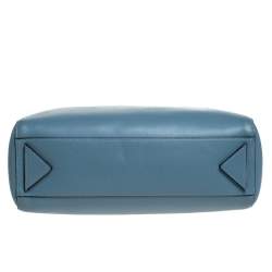 Emporio Armani Light Blue Leather Shopper Tote