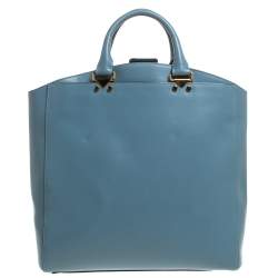 Emporio Armani Light Blue Leather Shopper Tote