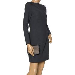 مملوكة مسبقًا Emporio Armani Grey/Black Monogram Canvas Pouch