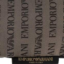 مملوكة مسبقًا Emporio Armani Grey/Black Monogram Canvas Pouch