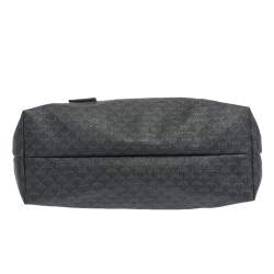 Pre Owned Emporio Armani Black Signature Coated Canvas and Leather Tote