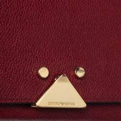 مملوكة مسبقًا Emporio Armani Burgundy Leather Crossbody Bag