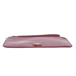 Emporio Armani Burgundy Patent Leather Wristlet Clutch