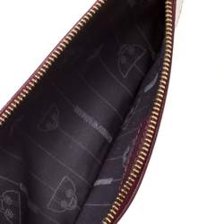 Emporio Armani Burgundy Patent Leather Wristlet Clutch