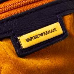 Pre Owned Emporio Armani Purple Soft Leather Knotted Handle Hobo