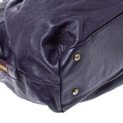 Pre Owned Emporio Armani Purple Soft Leather Knotted Handle Hobo