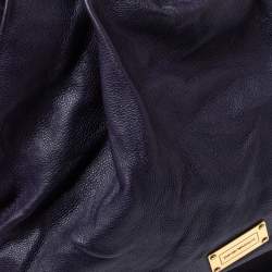 Pre Owned Emporio Armani Purple Soft Leather Knotted Handle Hobo