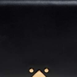 Emporio Armani Black Leather Flap Shoulder Bag