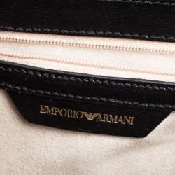 Emporio Armani Black Leather Flap Shoulder Bag