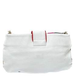 Emporio Armani Multicolor and Snakeskin Effect Leather Flap Crossbody Bag
