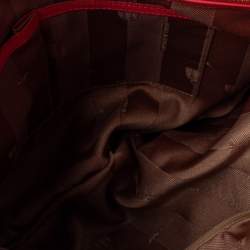 Pre Owned Emporio Armani Coral Pink Patent Leather Flap Oversized Clutch