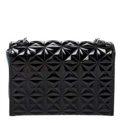Pre Owned Emporio Armani Black Quilted Leather Flap Chain Shoulder Bag