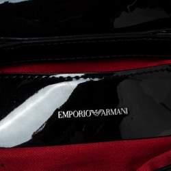Pre Owned Emporio Armani Black Quilted Leather Flap Chain Shoulder Bag