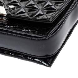 Pre Owned Emporio Armani Black Quilted Leather Flap Chain Shoulder Bag