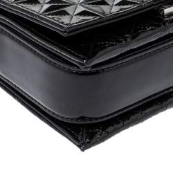 Pre Owned Emporio Armani Black Quilted Leather Flap Chain Shoulder Bag