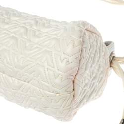 Pre Owned  Emporio Armani White Quilted Rubber and Leather Pochette