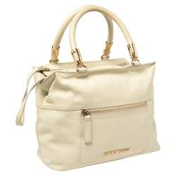 Emporio Armani Pale Green Leather Double Zip Tote