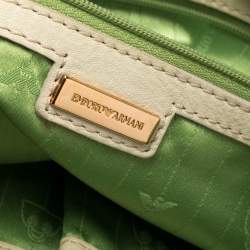 Emporio Armani Pale Green Leather Double Zip Tote