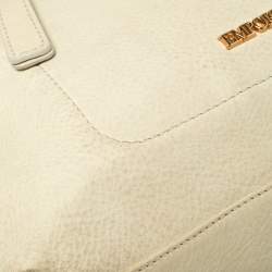 Emporio Armani Pale Green Leather Double Zip Tote