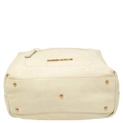 Emporio Armani Pale Green Leather Double Zip Tote