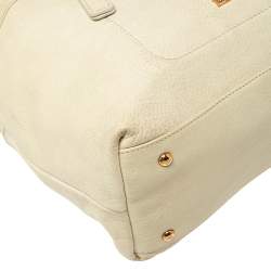 Emporio Armani Pale Green Leather Double Zip Tote