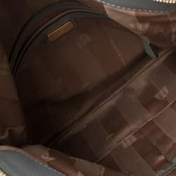 Pre Owned Emporio Armani Ash Blue Leather Zip Flap Convertible Shoulder Bag