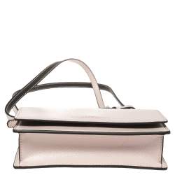 Pre Owned Emporio Armani Pale Pink Leather Flap Crossbody Bag