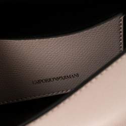 Pre Owned Emporio Armani Pale Pink Leather Flap Crossbody Bag