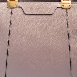 Pre Owned Emporio Armani Old Rose Grained Leather Zip Satchel