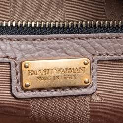 Pre Owned Emporio Armani Old Rose Grained Leather Zip Satchel