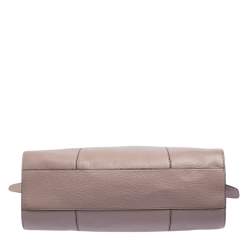 Pre Owned Emporio Armani Old Rose Grained Leather Zip Satchel