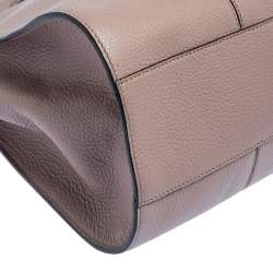 Pre Owned Emporio Armani Old Rose Grained Leather Zip Satchel