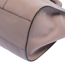 Pre Owned Emporio Armani Old Rose Grained Leather Zip Satchel