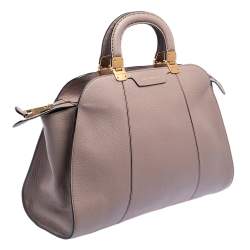 Pre Owned Emporio Armani Old Rose Grained Leather Zip Satchel