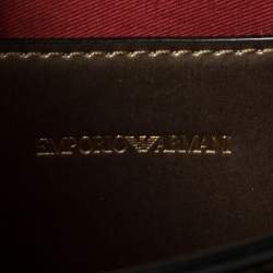 Emporio Armani Metallic Bronze Quilted Patent Leather Flap Chain Shoulder Bag