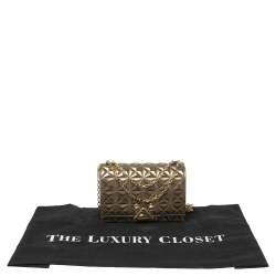 Emporio Armani Metallic Bronze Quilted Patent Leather Flap Chain Shoulder Bag