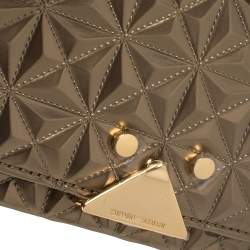 Emporio Armani Metallic Bronze Quilted Patent Leather Flap Chain Shoulder Bag